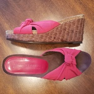 Donald J. Pliner Red Bridey Tie Wedge Sandals